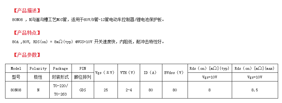 電動車控制器mos管批發